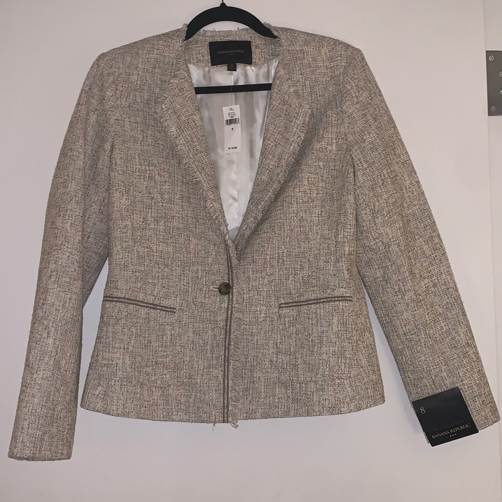 Banana Republic Tweed Blazer Size 8, NWT!